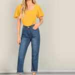 Flutter Sleeve Textured Fitted Top