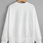 Drop Shoulder Letter & Bar Code Graphic Pullover