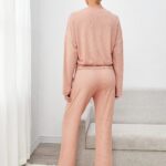 Solid Drop Shoulder Lounge Set