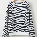 Zebra Stripe Flannel Sweatshirt
