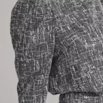 Leg-of-mutton Sleeve Buttoned Back Tweed Top & Shorts Set