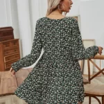 Ditsy Floral Print V-neck Dress