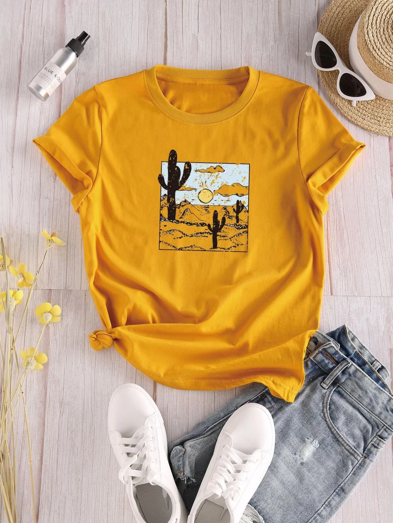 Cactus Print Short Sleeve Tee