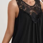 SHEIN Guipure Lace Yoke Tunic Dress