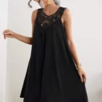 SHEIN Guipure Lace Yoke Tunic Dress