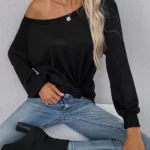 Solid Scoop Neck Raglan Sleeve Pullover
